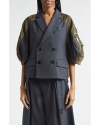 Sacai - Suiting X Nylon Twill Jacket - Lyst