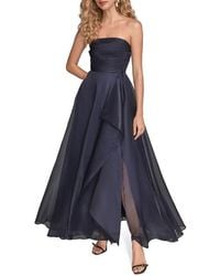 Donna Karan - Strapless Ruched Bodice Gown - Lyst