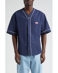 KENZO - Baseball Short Sleeve Cotton Button-up Shirt - Lyst