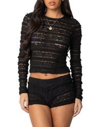 Edikted - Maisley Sheer Lace Crop Top - Lyst