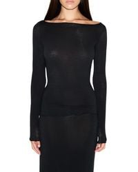 Skims - Sheer Modal Blend Long Sleeve Boat Neck Top - Lyst