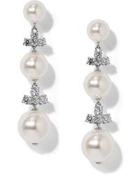Nadri - Faux Pearl Linear Drop Earrings - Lyst