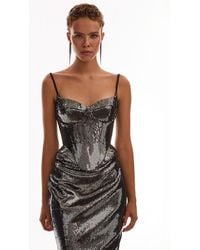 Milla - Fitted Hourglass Spaghetti Strap Sequined Corset For Cocktail Events - Lyst