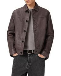 AllSaints - Nates Leather Jacket - Lyst