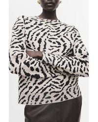 Mango - Animal Print Sweater - Lyst