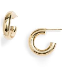 By Adina Eden - Adina's Jewels Extra Small Thick Hollow Hoop Earrings - Lyst