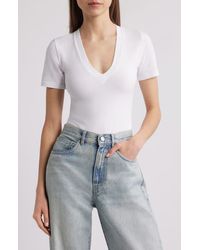 GOOD AMERICAN - Super Stretch Deep V-Neck Bodysuit - Lyst