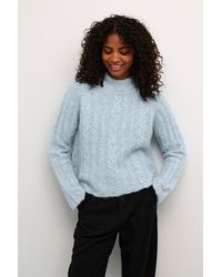Kaffe - Kanaja Cable Knit Funnel Neck Pullover - Lyst