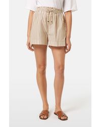 Scotch & Soda - High Waist Stripe Cotton Blend Drawstring Shorts - Lyst