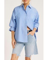 Matty M - Genevieve Stripe Button-Up Top - Lyst