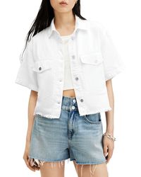 AllSaints - Tove Short Sleeve Oversize Denim Button-up Shirt - Lyst