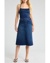 Mother - The Back Raw Hem Denim Midi Dress - Lyst