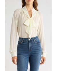 Wayf - X Sara Walker Bow Georgette Blouse - Lyst