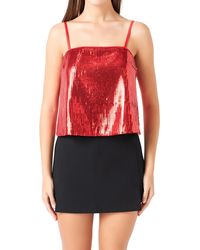 Endless Rose - Sequin Crop Camisole - Lyst