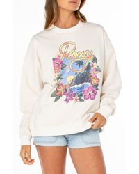 Roxy - Lineup Oversize Fleece Graphic Sweatshirt - Lyst