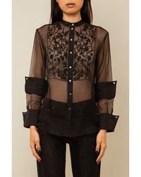 Contessa Mills - Winifred Sheer Beaded Silk Organza Blouse - Lyst