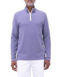 Bugatchi - Waffle Knit Quarter Zip Performance Pullover - Lyst