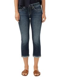 Silver Jeans Co. - Suki Curvy Mid Rise Capri Jeans - Lyst