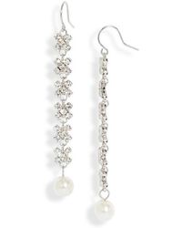 CRISTABELLE - Imitation Pearl Linear Drop Earrings - Lyst