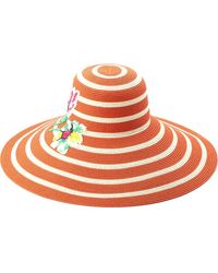 Kate Spade - Embroidered Flowers Straw Sun Hat - Lyst