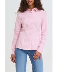 Ichi - Ihdima Stripe Button-Up Shirt - Lyst