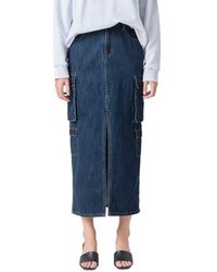 Grey Lab - Denim Cargo Maxi Skirt - Lyst