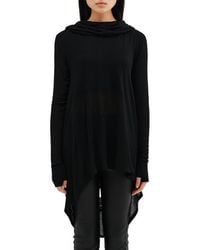 MARCELLA - Oslo Semisheer Long Sleeve High-Low Jersey Tunic - Lyst