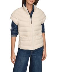 Donna Karan - Cap Sleeve Mixed Media Down Jacket - Lyst