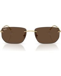 Ray-Ban - 56Mm Rimless Rectangular Sunglasses - Lyst