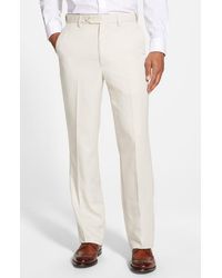 Berle - Self Sizer Waist Flat Front Classic Fit Microfiber Trousers - Lyst