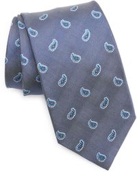 David Donahue - Neat Stripe Paisley Silk & Cotton Tie - Lyst