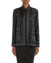 Versace - Barocco Print Silk Button-up Shirt - Lyst
