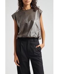 Twp - Lamb Leather Muscle T-Shirt - Lyst