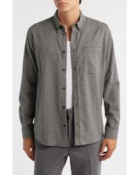 Les Deux - Konrad Microcheck Flannel Button-Down Shirt - Lyst