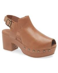 Chocolat Blu - Galla Slingback Peep Toe Platform Clog - Lyst