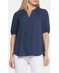 NYDJ - Puff Sleeve Popover Top - Lyst