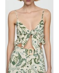 Mango - Floral Print Crop Top - Lyst