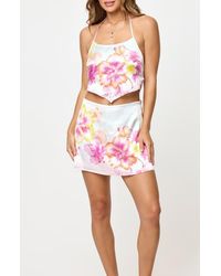 LSPACE - Maia Floral Halter Crop Cover-Up Top - Lyst