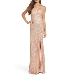 aqua belted sequin gown