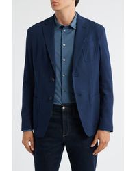 Emporio Armani - Textured Wool & Cotton Blend Sport Coat - Lyst