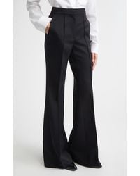 Jil Sander - Pintucked Wool Grain De Poudre Flare Trousers - Lyst
