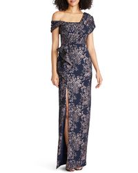 THEIA - Amaris Floral Jacquard One-shoulder Gown - Lyst