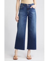 AG Jeans - Saige Crop Raw Hem Wide Leg Jeans - Lyst