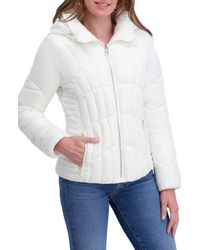 Kensie - Hooded Puffer Jacket - Lyst