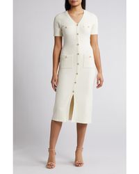 ZOE AND CLAIRE - Button Front Sweater Dress - Lyst