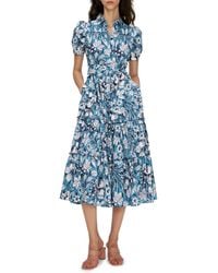 Diane von Furstenberg - Queena Tie Belt Stretch Cotton Midi Dress - Lyst