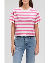 Mavi - Stripe Short Sleeve Crop T-shirt - Lyst