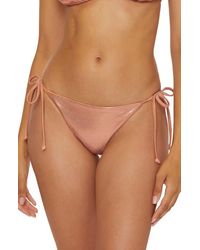 Becca - Liquid Metal Side Tie Bikini Bottoms - Lyst