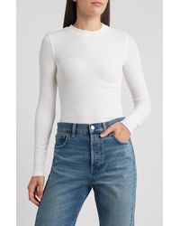 FRAME - The Rib Crewneck Top - Lyst