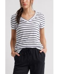 Caslon - Cotton & Modal V-Neck T-Shirt - Lyst